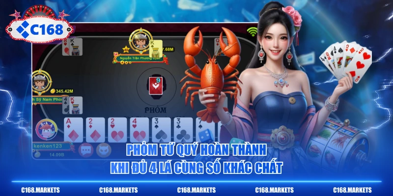 Cách Chơi Bài Phỏm Đơn Giản, Hạ Gục Đối Thủ Với 3 Chiêu 3 Phỏm tứ quý hoàn thành khi đủ 4 lá cùng số khác chất
